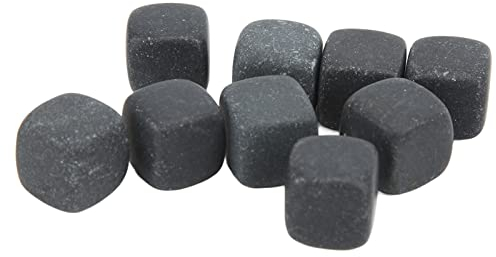 Basalt-Whisky-Steine-Set, natürliches Material, Wiederverwendbare Basalt-Kühlsteine ​​mit Tragetasche als Geschenk für