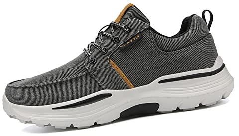 Aocase Scarpe Ortopediche per Uomo Ortopedica Diabetico Fascite Plantare Swollen Scarpe Slip-On Traspirante Antiscivolo Scarpe da Passeggio Artrite Edema Scarpe Ortopediche,Black Gray,42EU