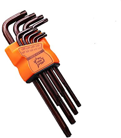 BOSUGE Juego de Llaves Allen Torx - Juego básico de 9 Piezas en Forma de L con Cabeza de Bola Larga Juego de Llaves Allen Juego de Llaves hexagonales Juego de Llaves Torx para Mantenimiento del Hog
