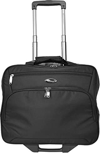 Divergent Retail DR490 Pilotenkoffer mit Rollen, leicht, schwarz, Schwarz , L, Mit Rädern aus Leder