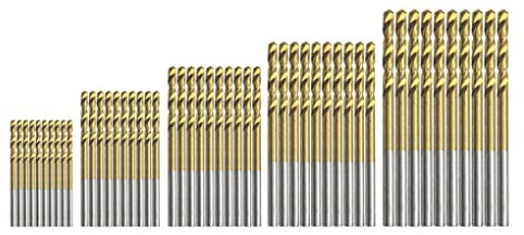 NITVIA 50 STÜCKE 1-3mm Hochgeschwindigkeitsstahl Spiralbohrer Legierungsstahl Bohrer Werkzeugsatz Ganze Boden Metall Reibahle Werkzeuge for Bohren Polieren