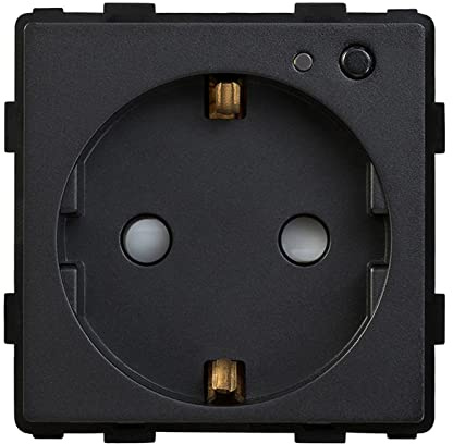 BSEED Smart Zigbee Steckdose intelligenter Unterputz Wandsteckdose EU Steckdose 16Amp Steckdose Function Key Schwarz 86mm(Tuya ZigBee Hub erforderlich)