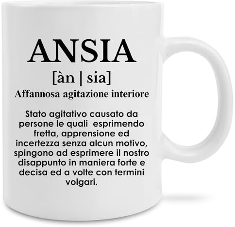 Hole Gadget Tazas divertidas, ansiedad taza con ideas de regalo divertidas y originales para el desayuno o el té, regalos lindos para hermana, mamá, San Valentín, hombre, mujer (Ansiedad)