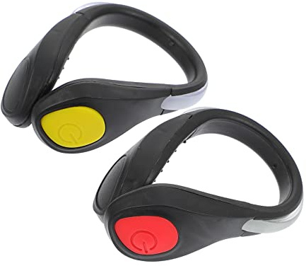 INOOMP 2 Stück Sicherheitsschuhclips mit LED Warnlicht Superleicht und Hochsichtbar Abs Material für Nachtläufe und Outdoor Sport bei Dunkelheit