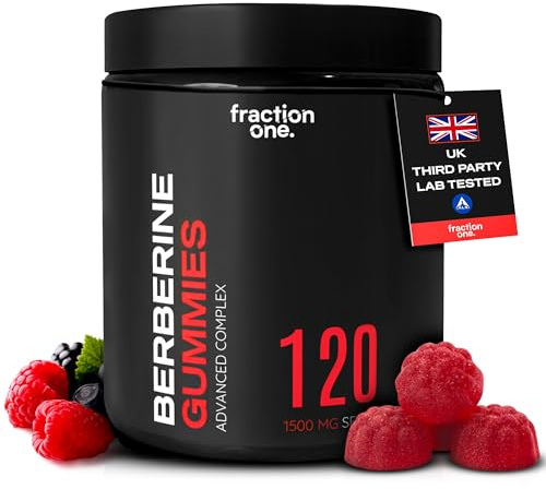 Fraction One Berberine Gummies – 120 Gummies – 1500 mg per Serving, Ceylon Cinnamon 1000mg and Vitamin B12, Magnesium Glycinate 400mg – Supports Immunity, Improve Metabolism – Vegan – 60 Days Supp