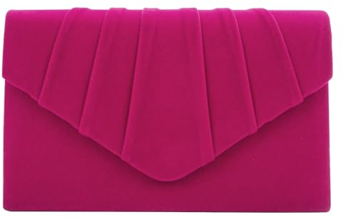 Ladies Clutch Bag, Evening Bag, Formal Party, Faux Suede, Clutches, pink
