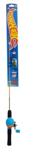 Ugly Stik® Mattel Hot Wheels 3' Spincast Combo - Kids Fishing Combo, Comfortable EVA Handle for Small Hands, Multi-Stop Anti-Reverse, Pre-Spooled with 4lb Line