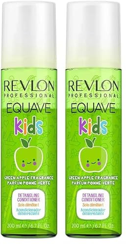 Revlon Professional Equave Kids, Enfant, Soin Spray Démêlant Pomme sans Rinçage (200 ml), Nourrit & Protège les Cheveux, Sans Paraben, Sans Sulfate (Lot de 2)