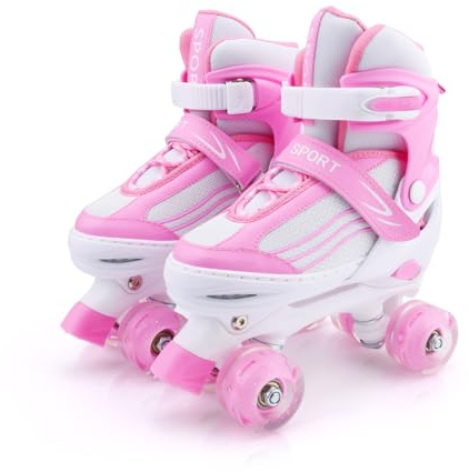 Patin a Roulette Fille, Rollers en Ligne Tailles Ajustables