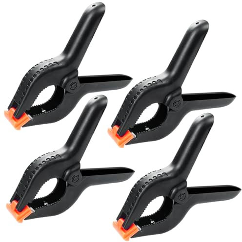 4 Pcs Spring Clamps, 4 in Plastic Heavy Duty Spring Clips for Crafts, Mini Clamps for Woodworking and Backdrop Clips Clamps for Photography for Backdrop Stand Photography Home