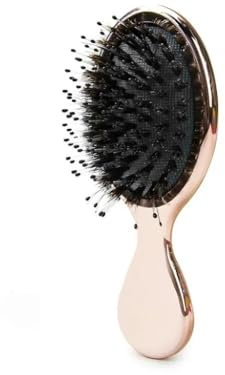 Mini Bristle Hair Brush Small Hair Brush for Travel Mirror Comb Paddle Brush Head Massager Detangling Hair Styling Tool (Color : Rose Gold)
