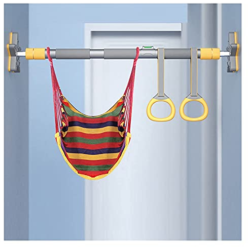 Klimmzugstangen für die Tür, Klimmzugstange ohne Schrauben, Reckstangen-Fitnessstangen-Set, tragbares Krafttrainingsgerät mit Schaukel und Turnring