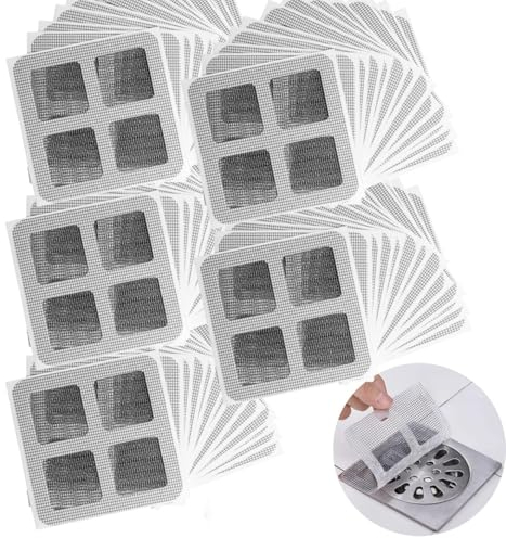 Set di 50 adesivi Usa e Getta, Filtro Raccogli Capelli per Doccia, Protezione per Lo Scarico del Pavimento, Cattura Capelli Doccia per Tubi Doccia e Tubi Doccia