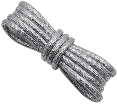 XIANMY Lacci rotondi glitterati metallici lucidi per scarpe da ginnastica 4 mm di ricambio per scarpe da ginnastica casual scarpe sportive stivali 180 cm, Argento, 180cm