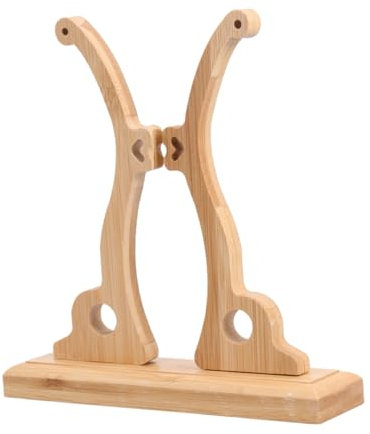 Cabilock Solid Wood Fan Holder Round Fan Stand Retro Decorative Display Base for Home Wedding Party