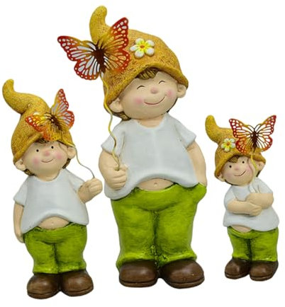 KONTONTY 3stücke Gartenzwerg- Keramik-zwergfigur Gartenzwerg-Statue Für Terrasse Veranda Im Freien Garten Dekoration