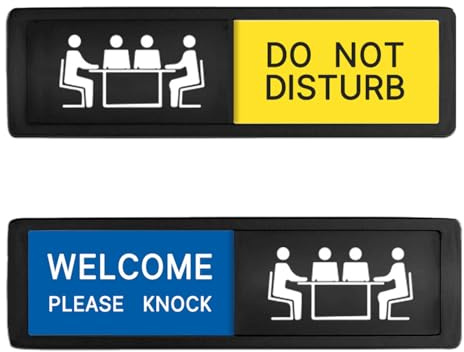Roucerlin Lot de 2 panneaux de porte coulissante de bureau, panneau d'intimité pour salle de conférence, panneau autocollant pour décoration de porte, indicateur coulissant indiquant si ne pas