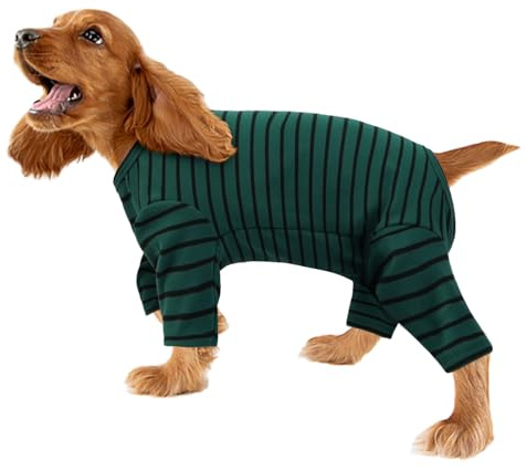 Hundrock fleece, mjuk vinterjacka varm hundpyjamas vinterrock hundjacka vinter hundtröja (grön, L)