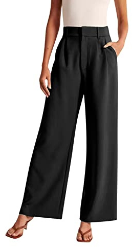 Pantalon Femme Chic Et Elegant Fluide Jambe Large Pantalon Habillé Femme Taille Haute Grande Taille Ample Fashion Casual Cérémonie Soirée Cocktail