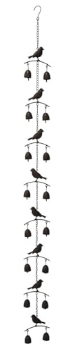 Generisch Regenkette Regenablaufkette Vögel Glocke 178cm Metall Bronze