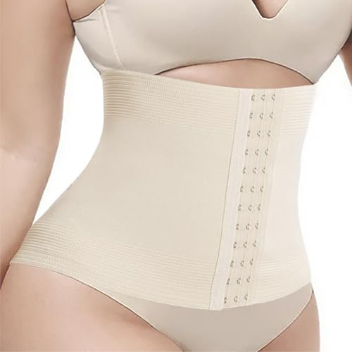 OYIWINMI bauchgurt nach Geburt,Korsett Damen bauchweg,Women's Waist Trainer with 3 Rows Hooks,bauchweggürtel,Corset top Damen,Postpartum Belly wrap,corsett (Hautfarbe, L)