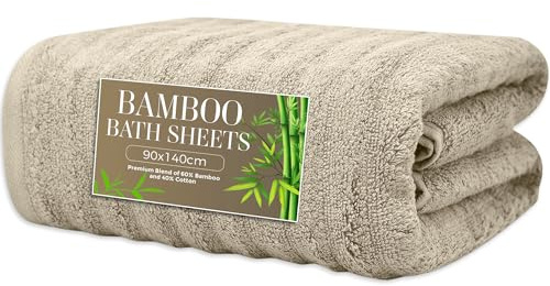 Towelogy Bamboo Bath Sheets (90x140 cm) – Super Soft, Quick Drying & Eco-FriendlyTowels for Spa, Shower, Gym & Home Use (1, Coffee)