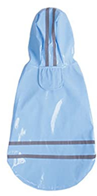 Hunderegenmäntel wasserdicht, Hunderegenmantel, wasserdicht, mit Kapuze, integriertem Geschirr, PU-Reflexstreifen, Hutkrempe, Mehrfarbig, mehrere Größen(Blu,L)