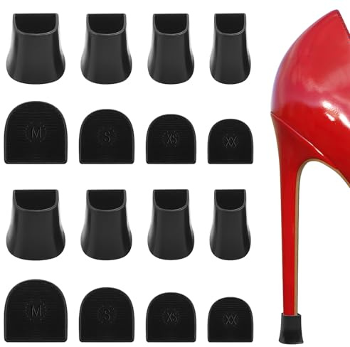 8 Paar Fersenkappenschoner für High Heels, High Heels-Absatzschoner – Fersenstopper, Fersenreparaturkappen, Fersenspitzenabdeckungen für Hochzeiten und Veranstaltungen im Freien (Schwarz)