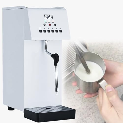 Montalatte, macchina elettrica a vapore, 2500 W ad alta potenza con serbatoio in acciaio inossidabile da 6 litri e getto di vapore a 360°, perfetto per caffè espresso e Latte Art