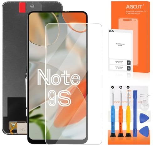 AGCUT Pantalla LCD para Xiaomi Redmi Note 9 Pro/Note 9S Pantalla para Xiaomi Redmi Note 9S M2003J6A1G M2003J6B2G LCD Touch Screen Digitazer Assembly con Kit de Reparación (Negro)