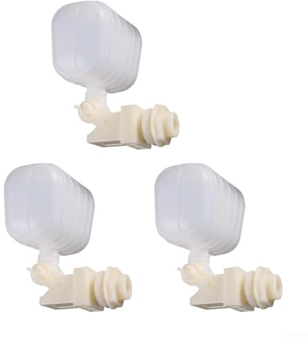 Niceminiwall Float Valves for Water Tanks and Toilets, 3-Pack ABS Plastic Automatic Control Ball Valves Replacement for Hydroponics Aquaculture Cooling Towers and Hot Water