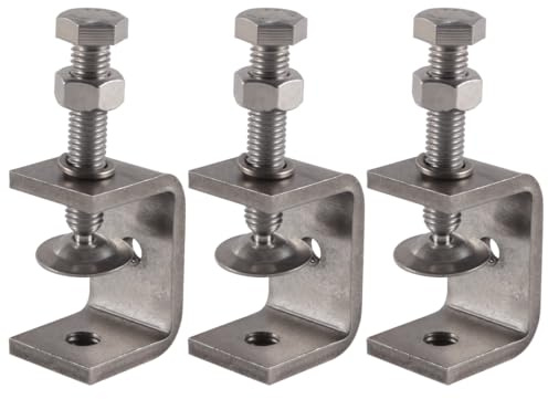 Alide Paquete de 3 abrazaderas en C de acero inoxidable 304 de alto rendimiento para carpintería, soldadura y carpintería. Abertura de 40 mm. Rango de sujeción: 8-34 mm.