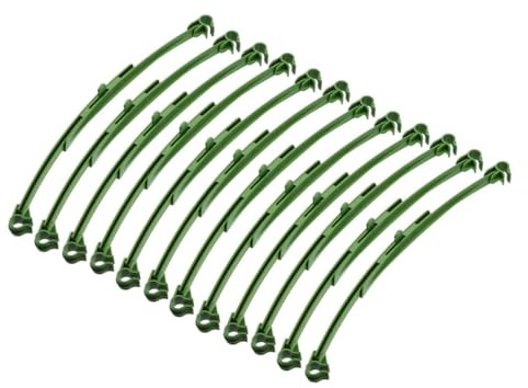 VILLCASE Jaulas para Tomates y Enrejados De Plantas, 12 Piezas Soporte Deformable Verde para Jardín, Tubos Plásticos Ajustables para Cultivo De Tomates y Plantas Trepadoras