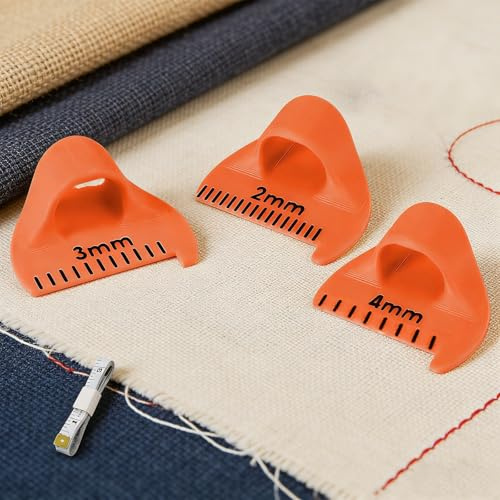 4pcs Sewing Finger Rulers Set, 2/3/4mm Edge Stitch Lock Sewing Gauge | DIY Stitching Aids, Measuring Tape, Ideal for Quilting, Patchwork, Mending and Beginners