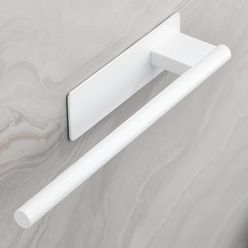 Toallero Adhesivo sin Taladro de Acero Inoxidable, Toallero de Pared Blanco Autoadhesivo para Baño y Cocina, Barra para Toallas Montaje en Pared, 27,9 cm