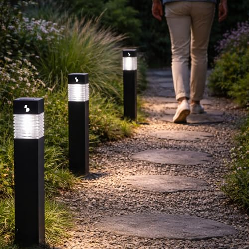 BEPER P207ILO030 Set 3 Lampade Solari Segnapassi da Giardino, Luci Solari LED da Esterno con Picchetto, Accensione Automatica, Illuminazione per Vialetti e Aiuole, IP44