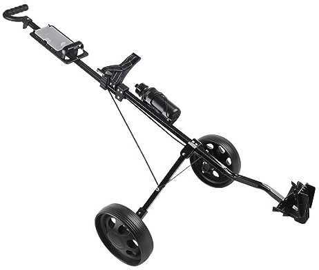 Hamwesh Zusammenklappbarer Golfwagen, Leichter 2-Rad-Push-Pull-Wagen mit Abnehmbaren, Leisen Rädern und Einer Sekunde Zusammenklappbar für Golfplatzausrüstungszubehör