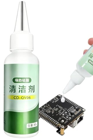Borttagning av silikonfett | 50 ml silikonfettrenare lösning | värmepasta borttagning och underhåll – för datorer, konsoler, kylflänsar, chipuppsättningar, processorer, GPU:er och bärbara datorer