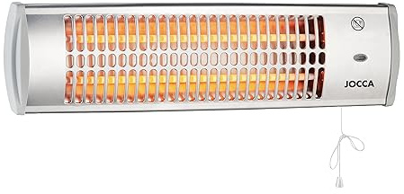 JOCCA - Riscaldatore da Parete al Quarzo | Stufa Elettrica da Parete | 2 Livelli di Potenza 600W e 1200W | Riscaldamento Rapido per Bagno | Risparmio Energetico | Emissione di Calore Immediata