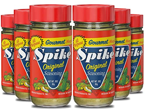 Spike Original All-Purpose Seasoning, All Natural, Low Sodium, No Sugar, No MSG, Zero Calories, Vegan (6 Pack - 3 oz each)