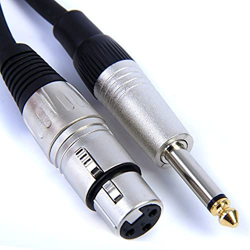 No Bull Female XLR to 1/4 Jack Mic Lead - 1m Black Microphone Cable Music Gear