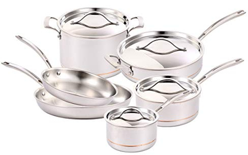 Kirkland Signature COS1119338 Cooking & Dining›Cookware Pot & Pan Sets, Stainless Steel