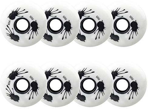 JHKJ Skating Ersatzräder 76mm 80mm 85A Skateboard Räder Inline Skate Räder Ersatzrad Flachrad Bremsrad (8Er Pack) Rollen Inliner Rollen,80mm
