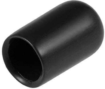 sourcing map 200pcs Caoutchouc Embouts 7.5mm ID Vinyle Rond Terminal Capuchon Housse Vis Filetage Protections Noir