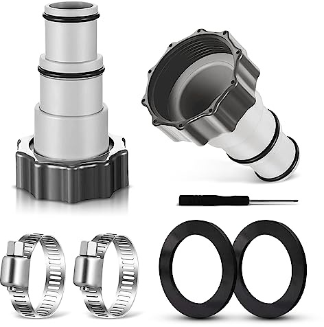 Pool Adapter A, 2 Stück Poolschlauch Adapter, Poolschlauch Adapter mit Innengewinde, Ersatz Schlauchadapter für Pumpen, mit Schlauchschelle Gel Dichtungsring, Für Ø 32 Und 38 Mm Pool-Schlauch