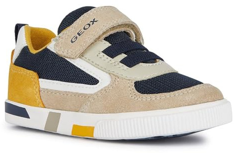 Geox Chaussures d'apprentissage pour bébé garçon B Kilwi Boy B, Taupe Bleu Marine, 25 EU