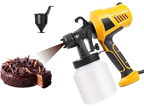 QCHIAN 500W Paint Sprayer, Chocolate Spray Gun, Adjustable Flow Cake Airbrush Machine, wiith 3 Patterns, Suitable for Decorating Cakes, Chocolate, Mousse and Fondant Cakes