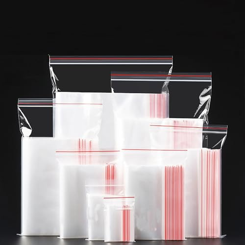 100 Sacchetti Richiudibili,Sacchetto di Plastica Con Cerniera,Buste Plastica Zip Grandi, Bustine Trasparenti Richiudibili,Buste Trasparenti Con Chiusura Riutilizzabile Alimenti 10x15cm