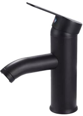 Mitigeur Lave Main Lavabo Lavabo Robinet D'Eau Chaude Et Froide Blanc Salle De Bain Comptoir En Acier Inoxydable Robinet De Lavabo Noir Court