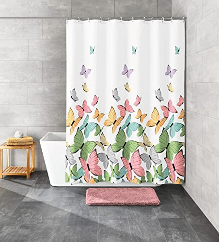 Kleine Wolke Butterflies Duschvorhang TXT Multicolor, 180x180 cm